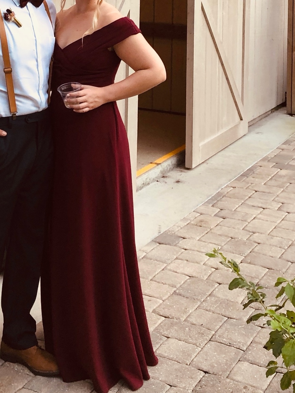 Azazie Evita Bridesmaid Dress, Size A14, Burgundy Dress